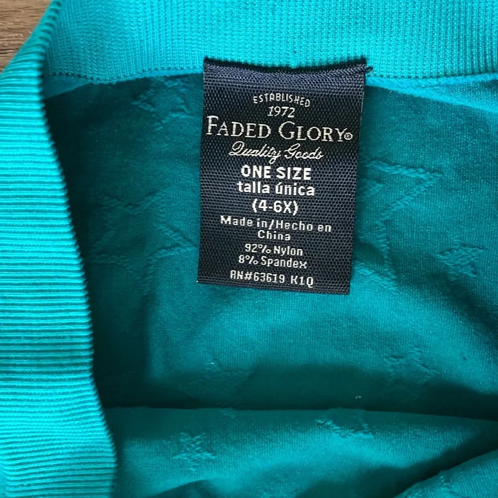 Faded Glory turquoise nylon leggings (4-6X)
